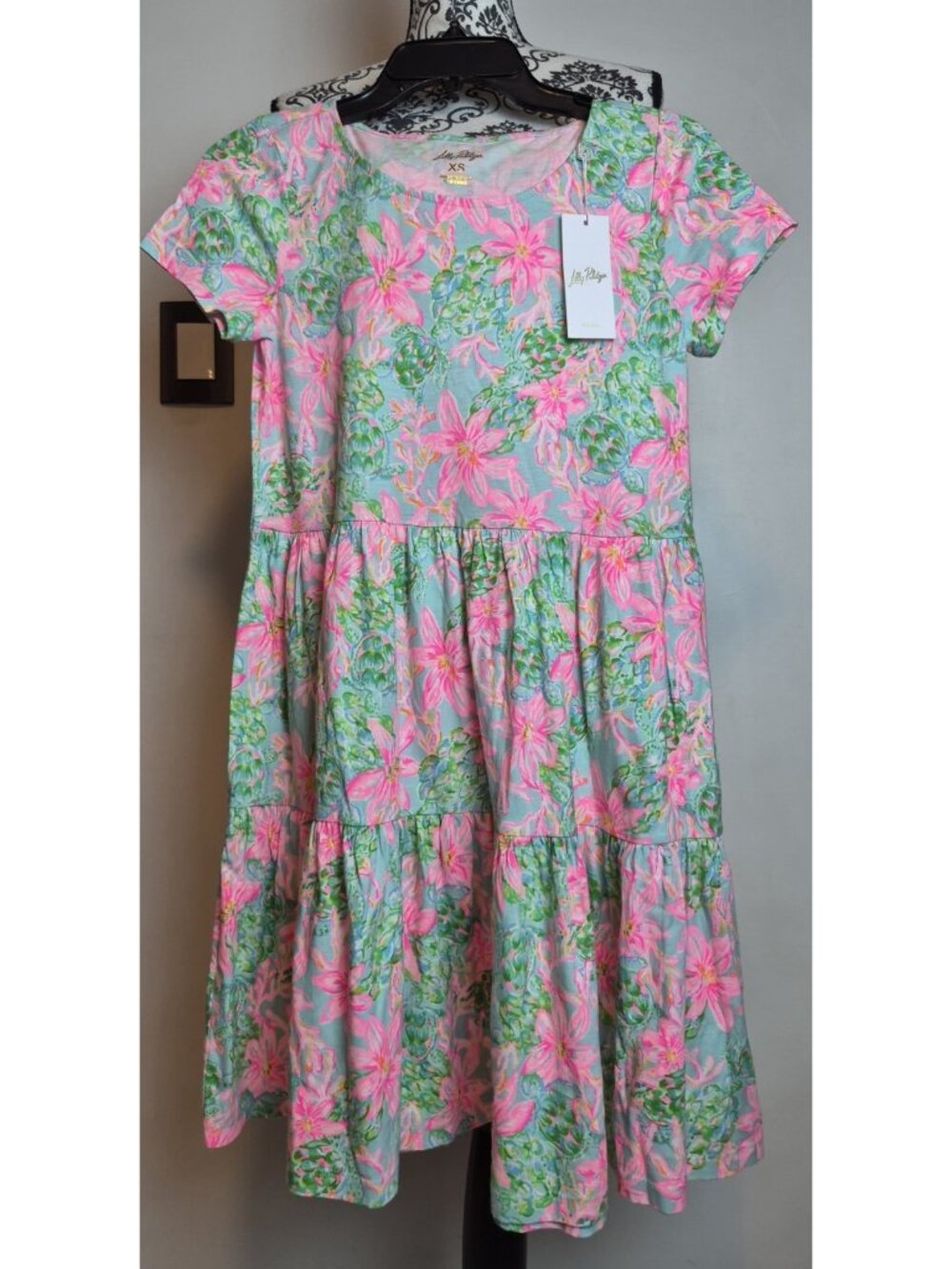 Lilly Pulitzer Geanna Dress NWT Surf Blue So Shellegant Size XS $108